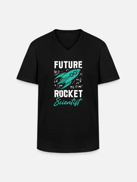 Rocket Scientist Future Mathematician Rackete - Men's V-Neck T-Shirt - black