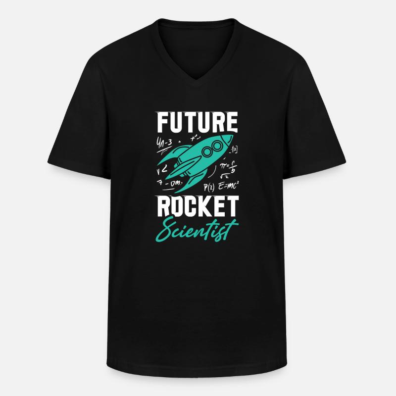 Rocket Scientist Future Mathematician Rackete - T-shirt col V Homme - noir