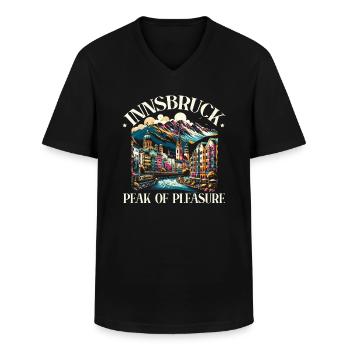 Innsbruck Autriche Voyage Vacances Autrichien - T-shirt col V Homme - noir - Devant - AI Model Male 178 dark (178cm)
