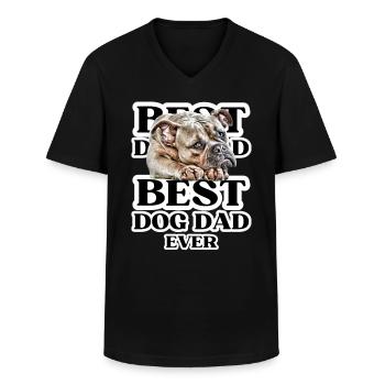 MEILLEUR PAPA CHIEN jamais I cadeau de propriétaire de chien - T-shirt col V Homme - noir - Devant - AI Model Male 178 dark (178cm)