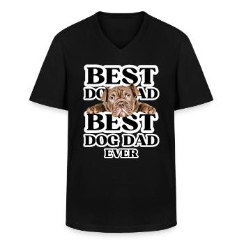 MEILLEUR PAPA CHIEN jamais I cadeau de propriétaire de chien - T-shirt col V Homme - noir - Devant - AI Model Male 178 dark (178cm)
