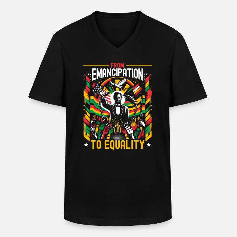 Emancipation Proclamation African Juneteenth - Men's V-Neck T-Shirt - black