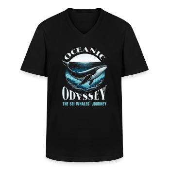Gefährdete Arten Seiwal Tierrechte - Männer-T-Shirt mit V-Ausschnitt - Schwarz - Vorne - AI Model Male 178 dark (178cm)