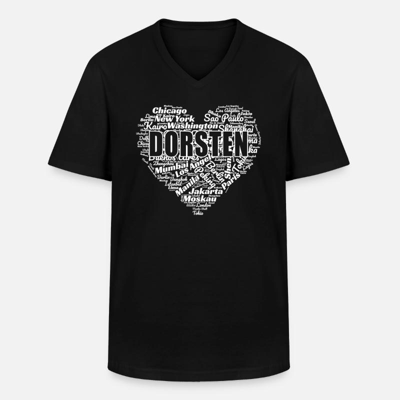 DORSTEN - Männer-T-Shirt mit V-Ausschnitt - Schwarz