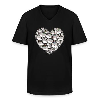 Amoureux du narval Licorne de l’animal marin Narval - T-shirt col V Homme - noir - Devant - AI Model Male 178 dark (178cm)