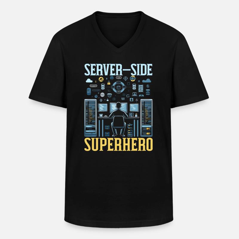 Backend-Entwickler Programmierung Softwareprogrammierer - Männer-T-Shirt mit V-Ausschnitt - Schwarz