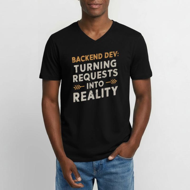 Programmeur logiciel de programmation backend T-shirt col V Homme