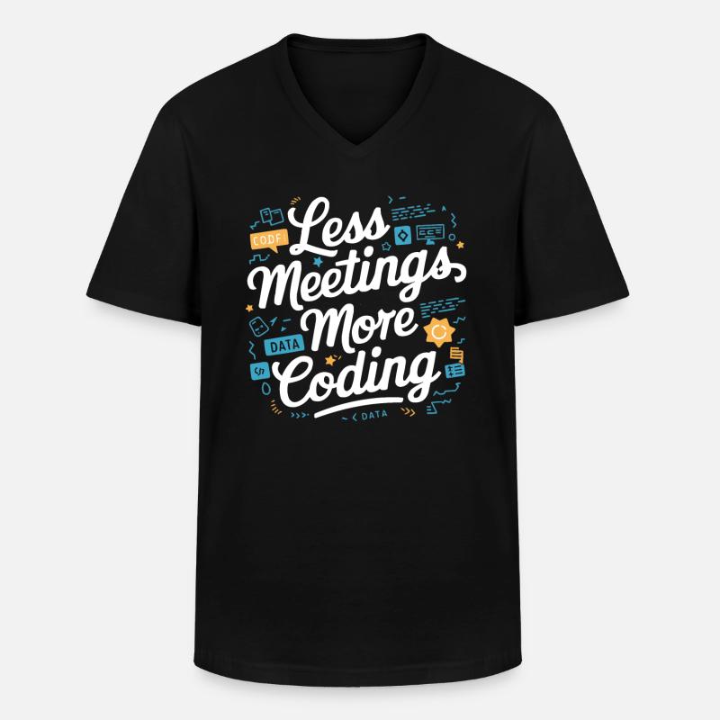 Backend-Entwickler Programmierung Softwareprogrammierer - Männer-T-Shirt mit V-Ausschnitt - Schwarz