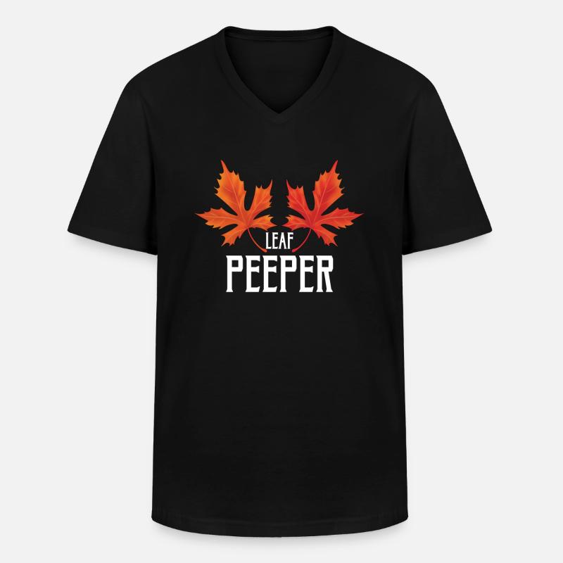 Blattgucker Laub Blattspähen - Männer-T-Shirt mit V-Ausschnitt - Schwarz