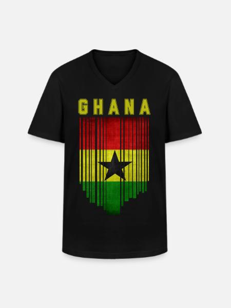 Ghana flag, Ghanaian pride - Men's V-Neck T-Shirt - black