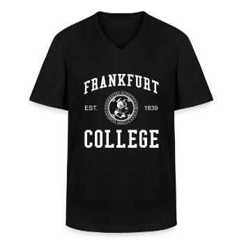 Frankfurt College University Universität Hochschul - Männer-T-Shirt mit V-Ausschnitt - Schwarz - Vorne - AI Model Male 178 dark (178cm)