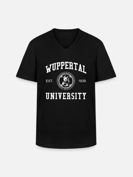 Università di Wuppertal Università Università di Scienze Applicate - Maglietta da uomo classica con scollo a V - nero