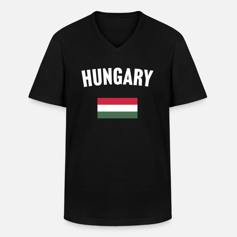 Ungarn Flagge - Männer-T-Shirt mit V-Ausschnitt - Schwarz