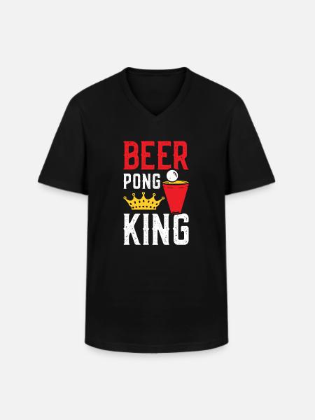 Beer Pong King - Men's V-Neck T-Shirt - black