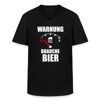 Need beer - Men's V-Neck T-Shirt - black - Front - AI Model Male 178 dark (178cm)