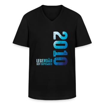September 2010 Year 2010 Retro 2010 Vintage 2010 - Men's V-Neck T-Shirt - black - Front - AI Model Male 178 dark (178cm)