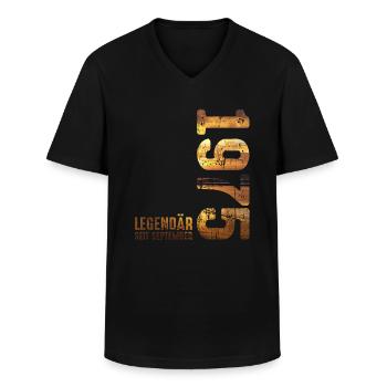 Legendär Seit September 1975 Geburtstag - Männer-T-Shirt mit V-Ausschnitt - Schwarz - Vorne - AI Model Male 178 dark (178cm)