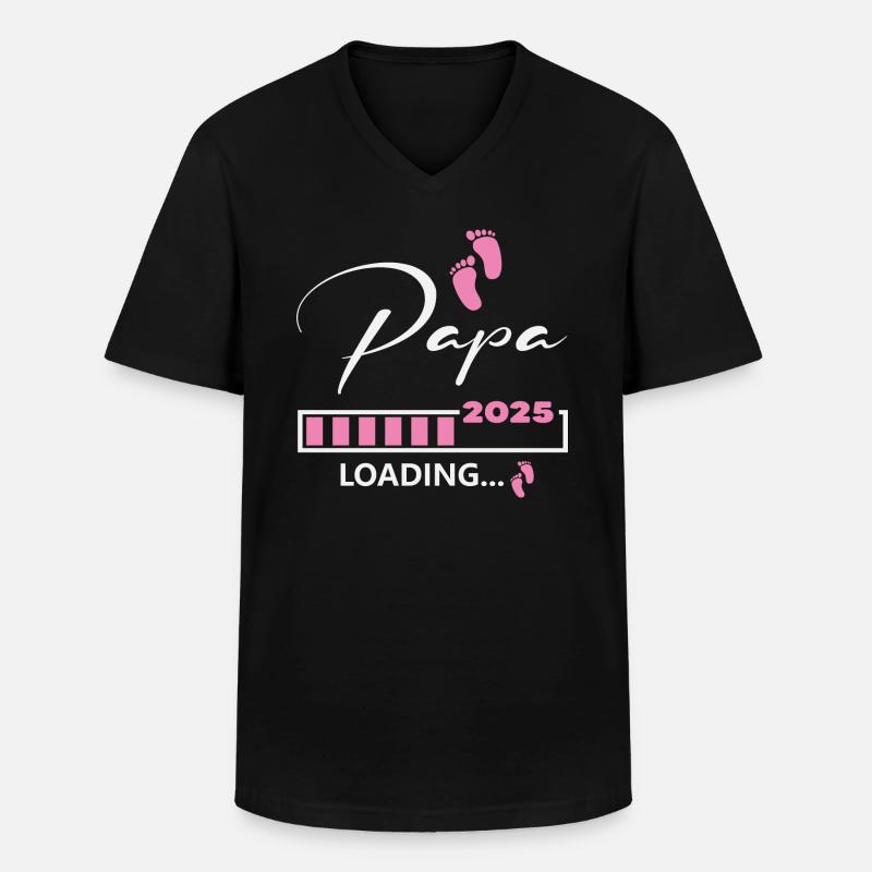 Papa 2025 loading - Männer-T-Shirt mit V-Ausschnitt - Schwarz