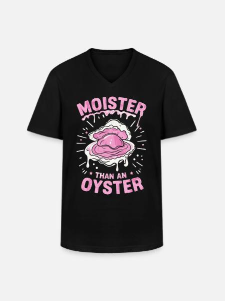 Moister Oyster - Men's V-Neck T-Shirt - black
