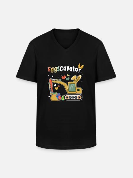 Ostern Eggscavator Bagger Eier - Männer-T-Shirt mit V-Ausschnitt - Schwarz
