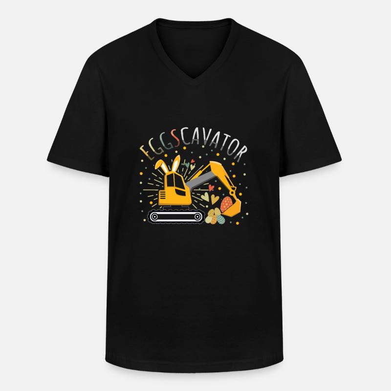 Ostern Eggscavator Bagger Eier - Männer-T-Shirt mit V-Ausschnitt - Schwarz