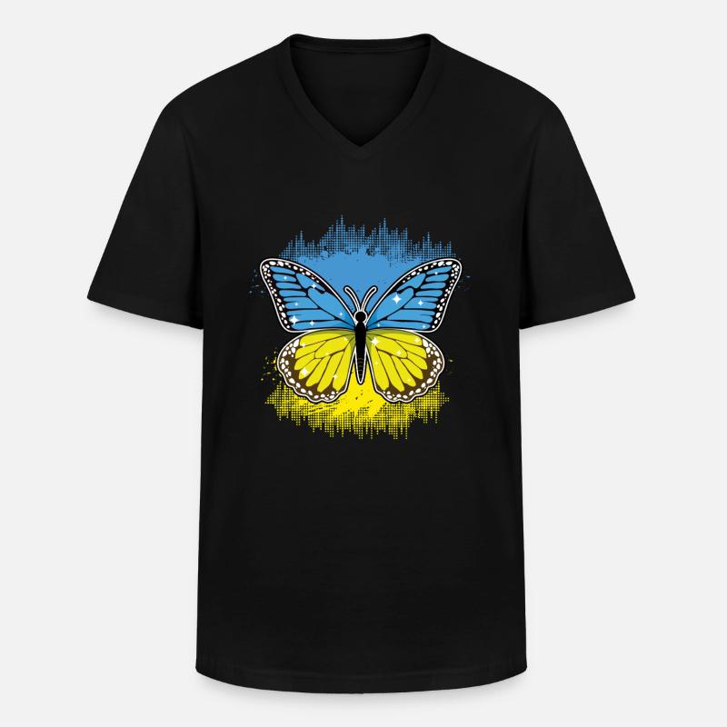 Schmetterling Down Syndrom Unterstützung - Männer-T-Shirt mit V-Ausschnitt - Schwarz