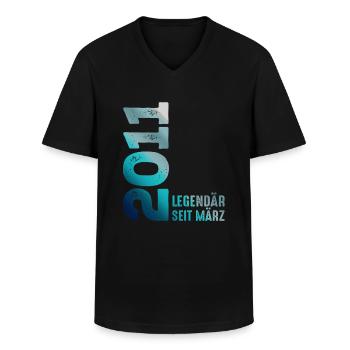 Legendär Seit März 2011 März 2011 Geburtstag 2011 - Männer-T-Shirt mit V-Ausschnitt - Schwarz - Vorne - AI Model Male 178 dark (178cm)