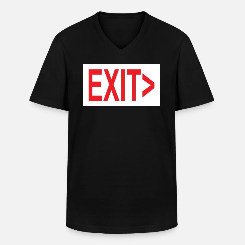 Exit / Exit / Emergency Exit - Men's V-Neck T-Shirt - black