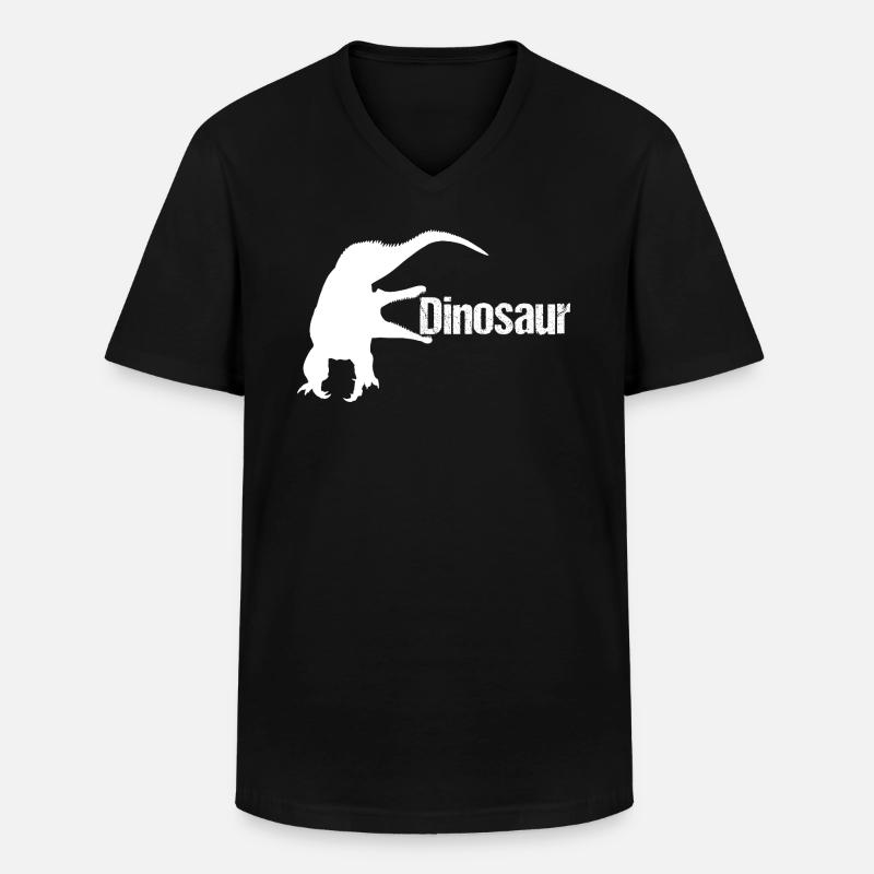 Dinosaur Echse - Dino - Männer-T-Shirt mit V-Ausschnitt - Schwarz