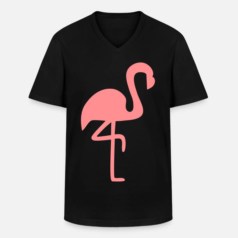 Flamingo Pink Tier Geschenk - Männer-T-Shirt mit V-Ausschnitt - Schwarz