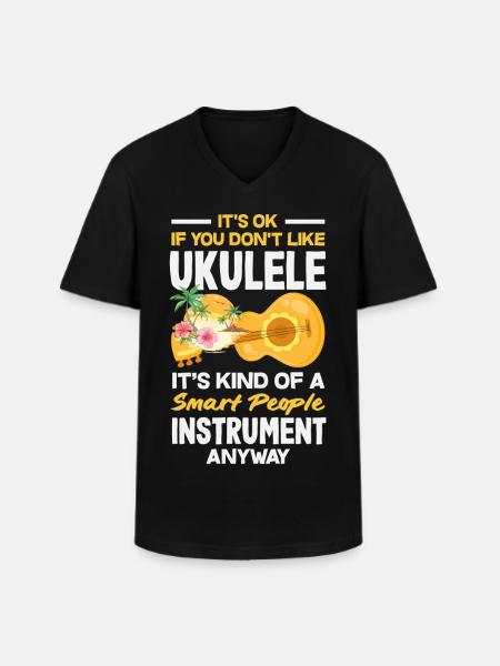 Funny Ukulele Designs and Sayings - Men's V-Neck T-Shirt - black