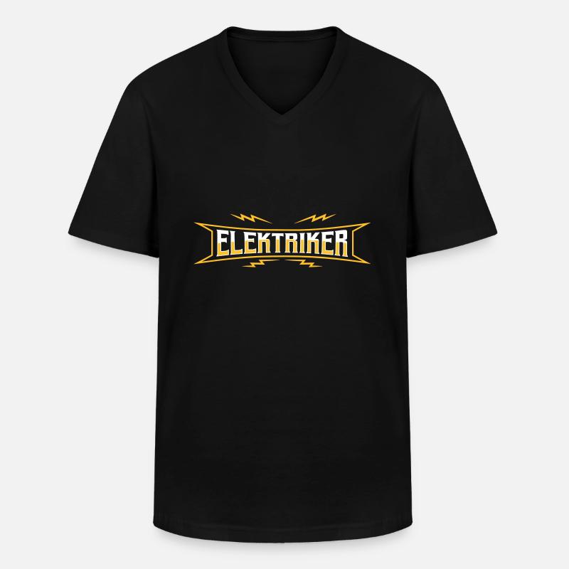 Elektriker Elektrotechniker Strippenzieher Blitz - Männer-T-Shirt mit V-Ausschnitt - Schwarz