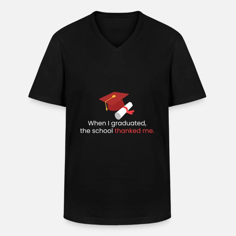 Als ich meinen Abschluss machte - Männer-T-Shirt mit V-Ausschnitt - Schwarz