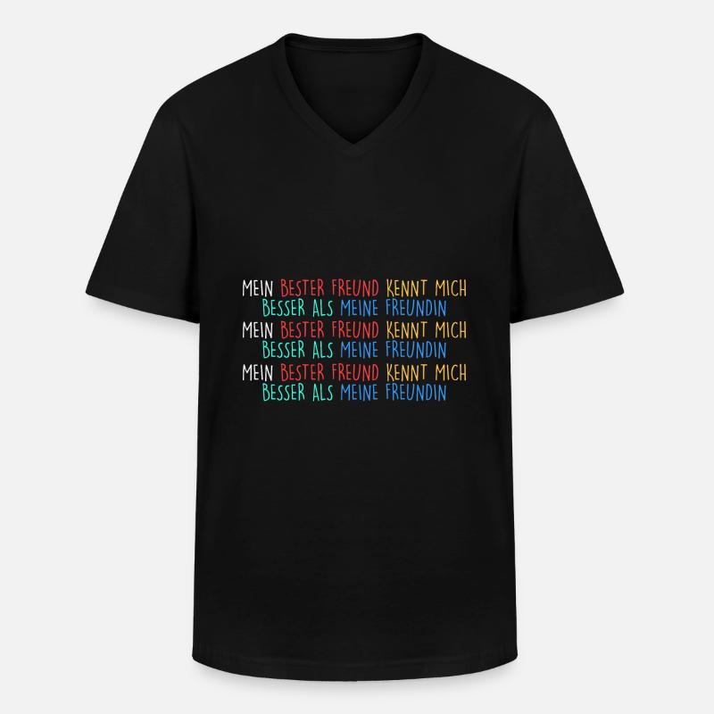 bester Freund besser als Freundin - Männer-T-Shirt mit V-Ausschnitt - Schwarz