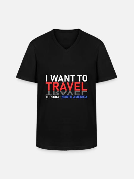 North America trip - Men's V-Neck T-Shirt - black