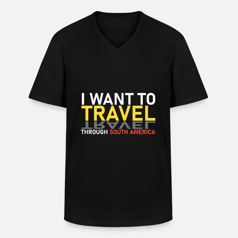 Südamerika-Reise - Männer-T-Shirt mit V-Ausschnitt - Schwarz