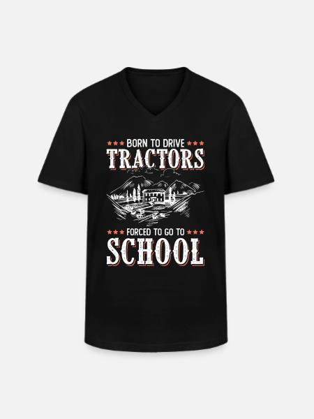 Tractor school farmer - Men's V-Neck T-Shirt - black