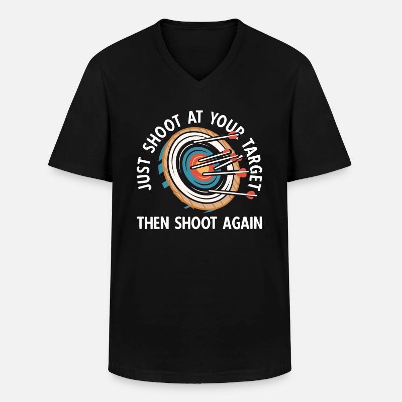 Bogenschießen Archery - Männer-T-Shirt mit V-Ausschnitt - Schwarz