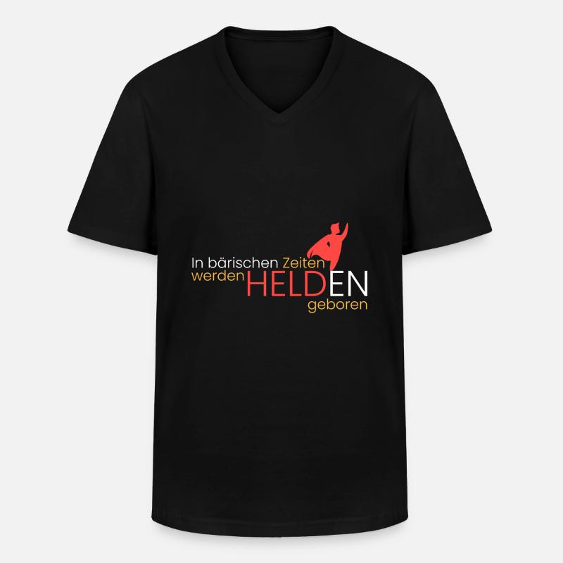 Im bärischen werden Helden - Männer-T-Shirt mit V-Ausschnitt - Schwarz