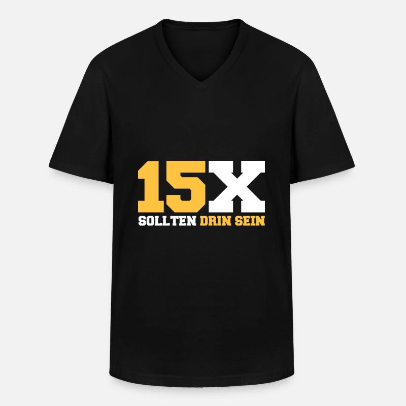 15x sollten drin sein - Männer-T-Shirt mit V-Ausschnitt - Schwarz