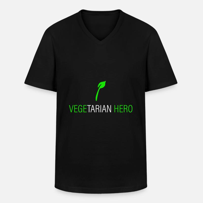 vegetarischer Held - Männer-T-Shirt mit V-Ausschnitt - Schwarz