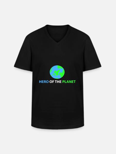 Hero of the Planet - Men's V-Neck T-Shirt - black