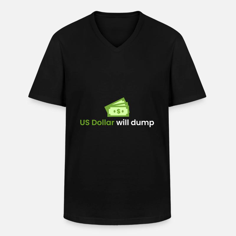 US dollar will collapse - Men's V-Neck T-Shirt - black