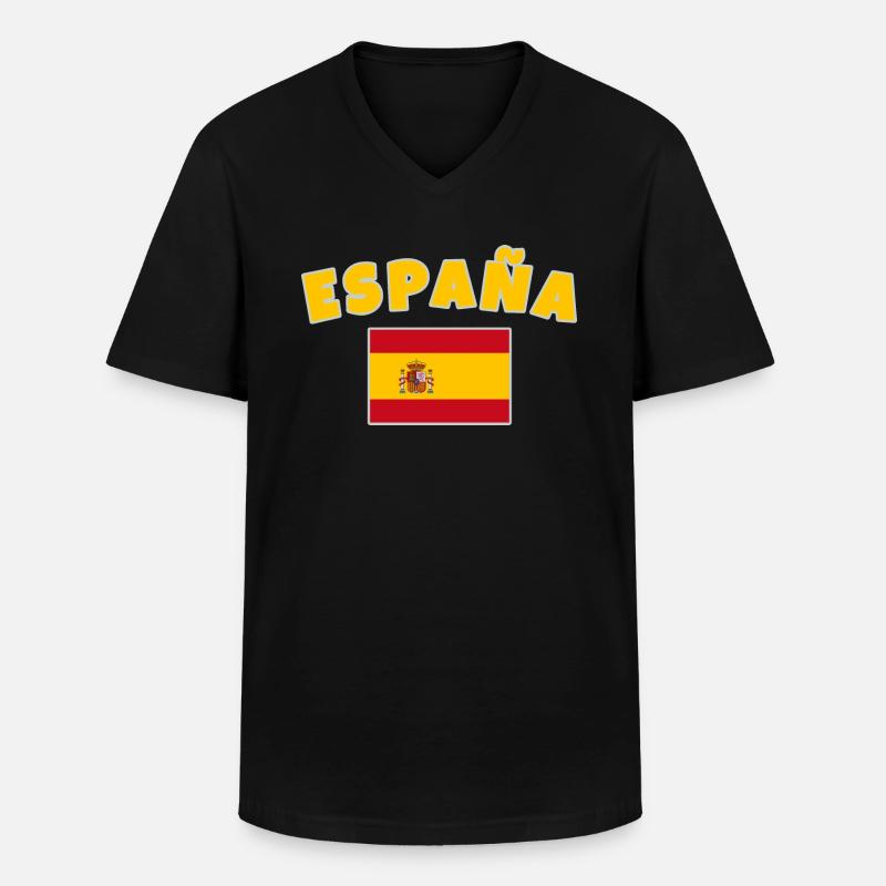 Spanien - Männer-T-Shirt mit V-Ausschnitt - Schwarz