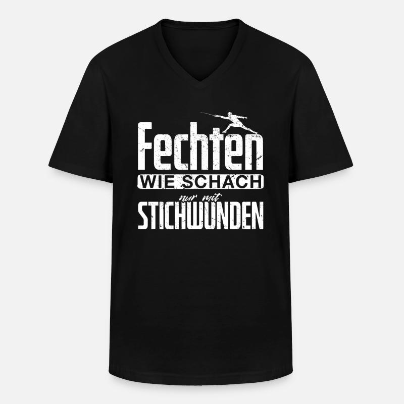 Fechten Fechten - Männer-T-Shirt mit V-Ausschnitt - Schwarz