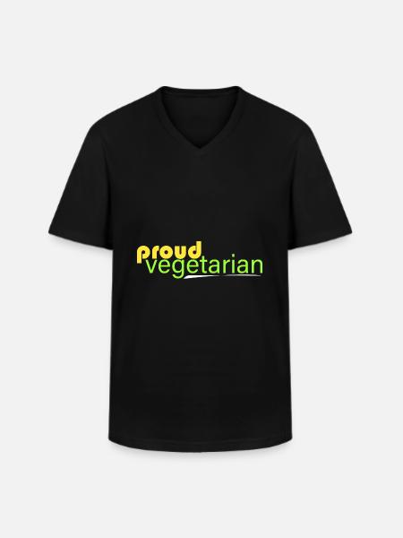 stolzer Vegetarier - Männer-T-Shirt mit V-Ausschnitt - Schwarz