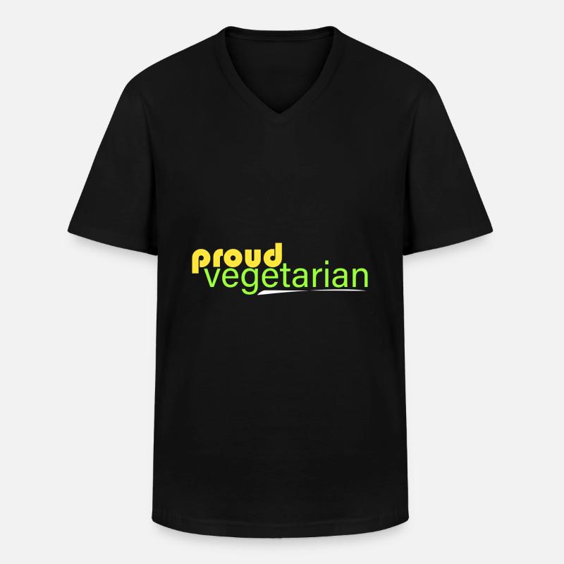 stolzer Vegetarier - Männer-T-Shirt mit V-Ausschnitt - Schwarz
