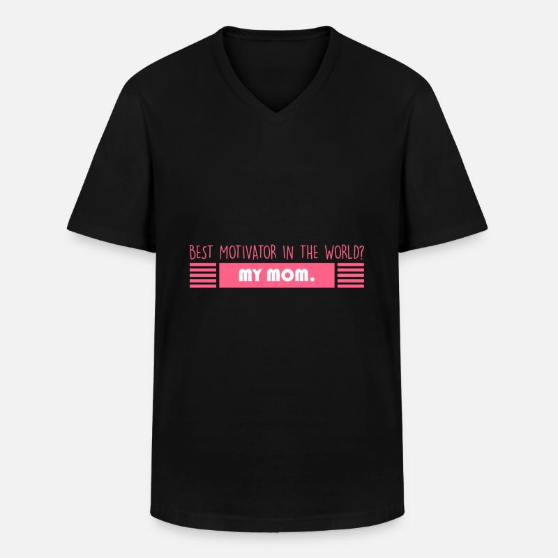 Mama: Bester Motivator - Männer-T-Shirt mit V-Ausschnitt - Schwarz