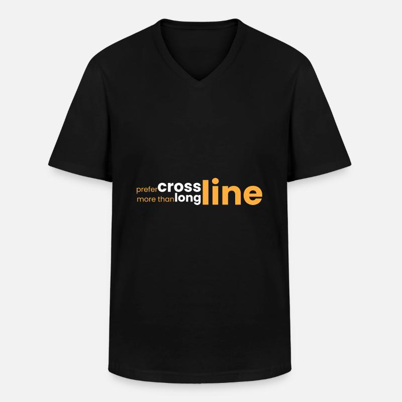 lieber Crossline als Longline - Männer-T-Shirt mit V-Ausschnitt - Schwarz