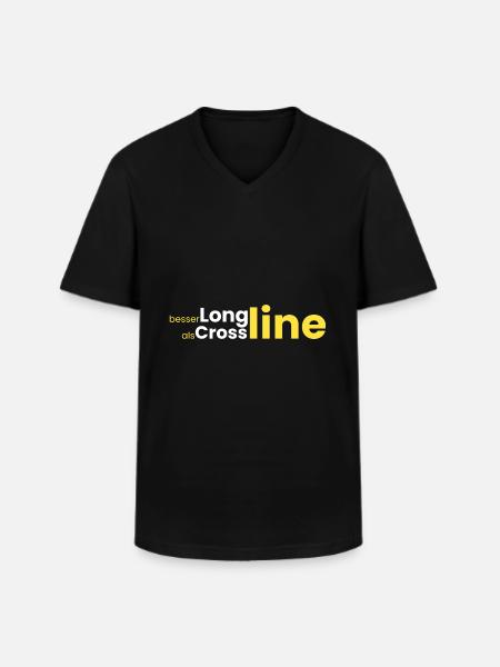 better longline than crossline - Men's V-Neck T-Shirt - black